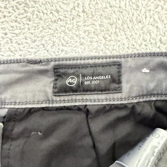 AG Adriano Goldschmied Mens 33x32 Kullen Slim Trouser Gray Chino Pants Italian - Picture 6 of 13